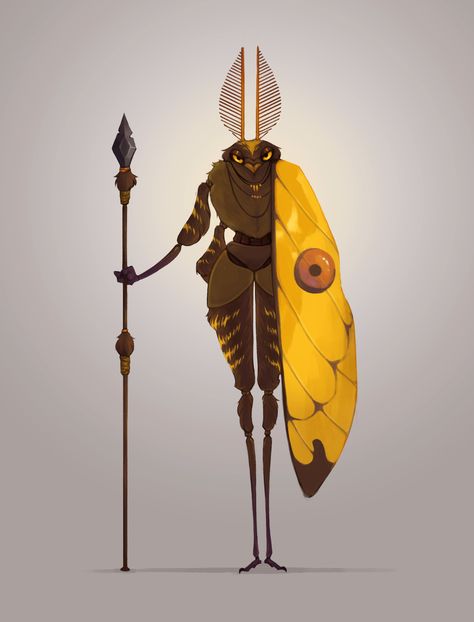 ArtStation - CDC august 2018 - Insect Warrior, Monika Sznajder Insect Warrior, Insect Character, Character Design Challenge, Knight Games, Fantasy Races, Design Challenge, Dungeon Master, Fantasy Inspiration, A Character