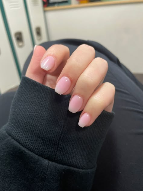 Short Coffin Tip Nails, Short Coffin Shape Acrylic Nails, Pink French Tip Nails Coffin Short, Coffin Short Nails French Tip, Tapered Nails Short, Coffin Short Nail Ideas, Cute Nail Ideas For School Short, Short French Tip Coffin, French Tip Coffin Short