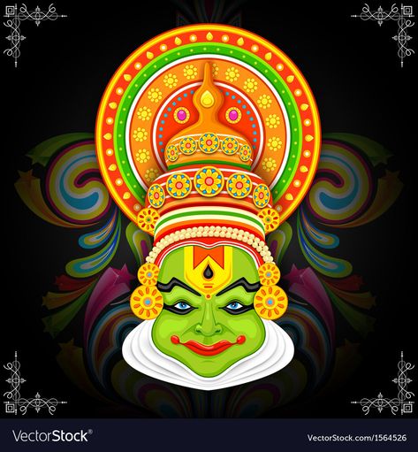 Onam Images, Kathakali Face, Onam Greetings, Onam Wishes, Birthday Drawing, Drawing Portraits, Happy Onam, Kerala Mural Painting, Tanjore Painting