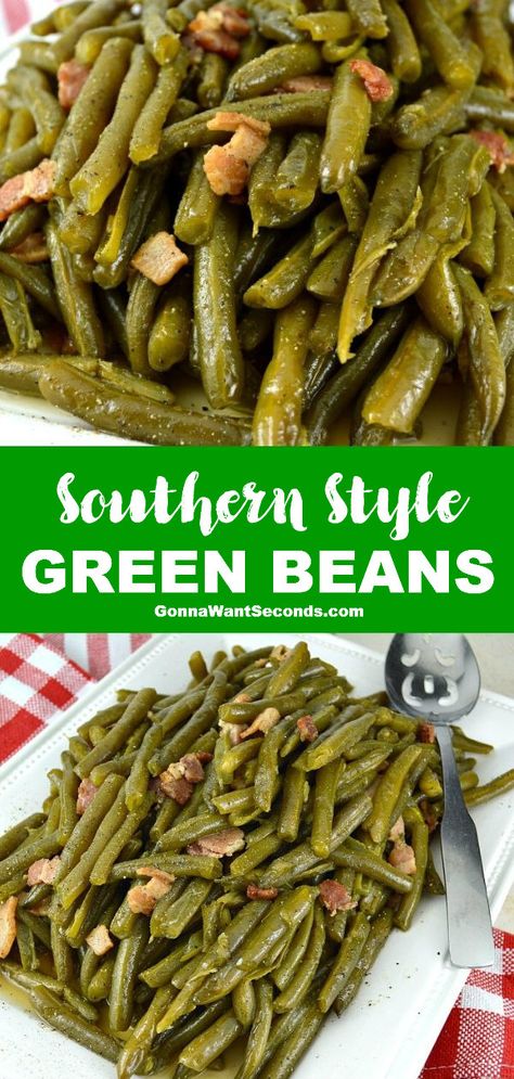 String Beans Recipe, Southern Green Bean Recipes, Buzzfeed Recipes, Southern Style Green Beans, Southern Green Beans, Rice Diet, Southern Greens, Thanksgiving Meals, Keto Thanksgiving