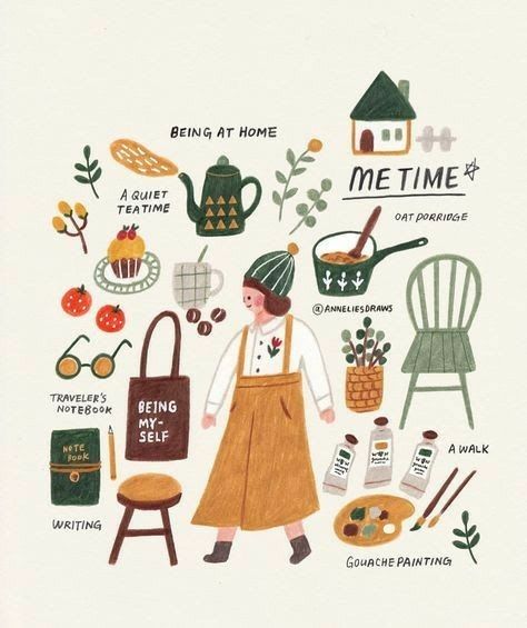 Arte Doodle, Art Et Illustration, Coloured Pencils, Illustrations And Posters, Tone It Up, Food Illustrations, Cute Illustration, Me Time, 그림 그리기