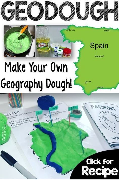 Homemade Play Doh, Teaching Maps, Elementary Geography, Geography Classroom, Geography Project, Montessori Geography, 3rd Grade Social Studies, Geography For Kids, Geography Activities