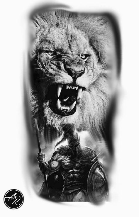 250+ Spartan Tattoos Designs and Ideas (2023) - TattoosBoyGirl Spartan Warrior Tattoo, Warrior Tattoo Sleeve, Gladiator Tattoo, Soldier Tattoo, Tier Tattoo, Spartan Tattoo, Lion Tattoo Sleeves, Lion Head Tattoos, Lion Tattoo Design