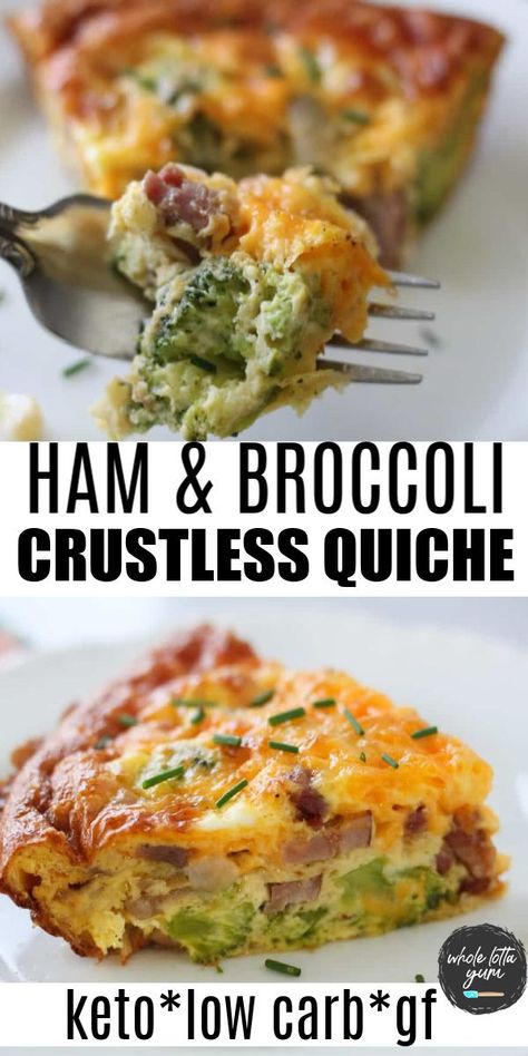 Quiche With Ham, Quiche Keto, Ham And Broccoli Quiche, Crustless Broccoli Quiche, Broccoli Quiche Recipes, Quiche Recipes Crustless, Ham Broccoli, Keto Quiche, Broccoli Quiche