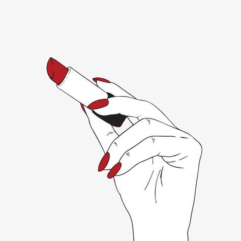 Red Lipstick Drawing, Hand Holding Lipstick Drawing, Hand Holding Lipstick, Lipstick Illustration, Be Brave Tattoo, Lipstick Tattoos, Red Illustration, Makeup Illustration, Pop Art Images