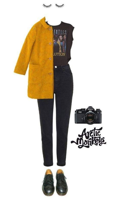 It don't mean a thing, if it ain't got that swing! Yellow Converse, Wardrobe Tips, Outfits Chic, New Rock, Nice Style, Brown Corduroy, Trik Fotografi, Look Vintage, Outfit Goals