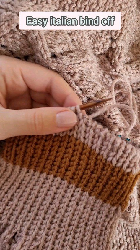 Neat Bind Off Knitting, Italian Bind Off Knitting, Italian Bind Off Knitting Tutorials, Italian Bind Off, Bind Off Knitting Tutorials, Casting Off Knitting, Bind Off Knitting, Stretchy Bind Off, Knitting Basics