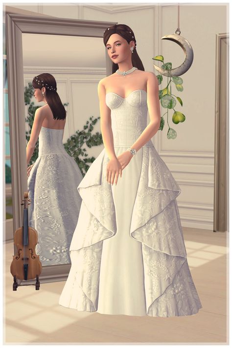 Sims 4 Wedding Dress, Maxis Match Cc, Die Sims 4, Romantic Wedding Dress, Play Sims 4, Cc Mods, Say Yes To The Dress, Sims 4 Mm Cc, Tumblr Sims 4