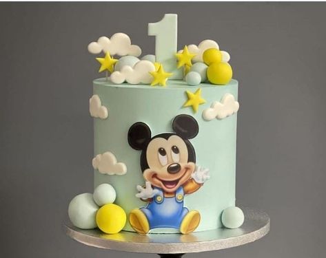 Tort Mickey Mouse, Mickey Mouse Cake 1st Birthday, Kue Mickey Mouse, Mickey Mouse Cake Ideas, Baby Mickey Cake, Baby Mickey Mouse Cake, Birthday Cake Clip Art, Beach Birthday Cake, 1st Bday Cake