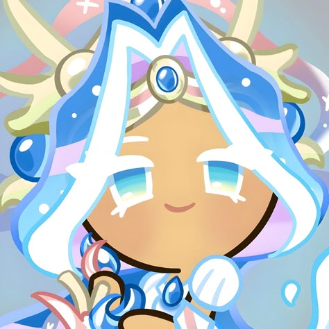 Cookie Run Kingdom Sea Fairy Cookie, Sea Fairy Cookie Costume, Sea Fairy Cookie Pfp, Elder Faerie Cookie Fanart, Sea Fairy Cookie Fanart, Elder Faerie Cookie, Seafairy Cookie, Sea Fairy Cookie Icon, Cookie Run Kingdom Pfp