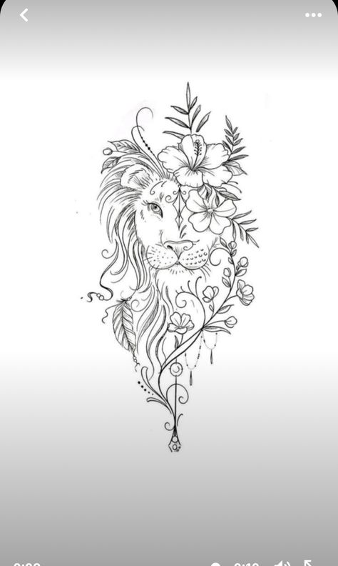 Lion Tattoo On Thigh, Girl Thigh Tattoos, Lioness Tattoo, Hip Thigh Tattoos, Boho Tattoos, Pretty Hand Tattoos, Leo Tattoos, Muster Tattoos, Hip Tattoos Women