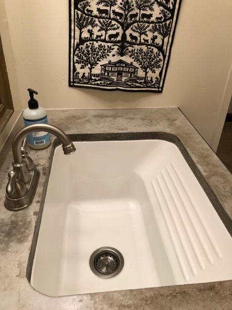 Washboard Sink Laundry, Laundry Basin Sink, Laundry Sink With Washboard, Washboard Sink, Sink With Washboard, Laundry Room Counter, Perfect Laundry Room, Mop Sink, Laundry Room/mud Room