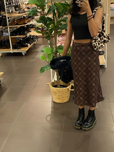 outfit ,, indie ,, fitspo ,, ideas ,, goth ,, grunge ,, cute ,, simple ,, dr martens ,, midi skirt Midi Skirt Chunky Boots, Dr Marten Boots Summer Outfit, Midi Dress Dr Martens, Denim Midi Skirt Doc Martens, Doc Martens Midi Skirt, Dr Martens Midi Skirt, Long Skirt And Docs, Doc Martin Skirt Outfit, Brown Midi Skirt Outfit Aesthetic