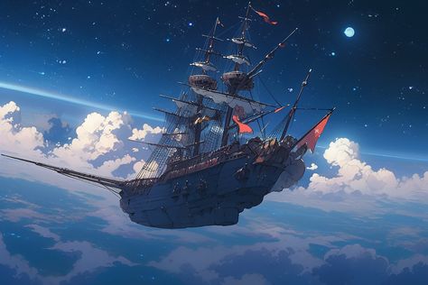 Victory Pose, Steampunk Aesthetic, Leagues Under The Sea, Treasure Planet, Pirate Life, Space Opera, Backgrounds Desktop, Fantasy Landscape, Sailing Ships