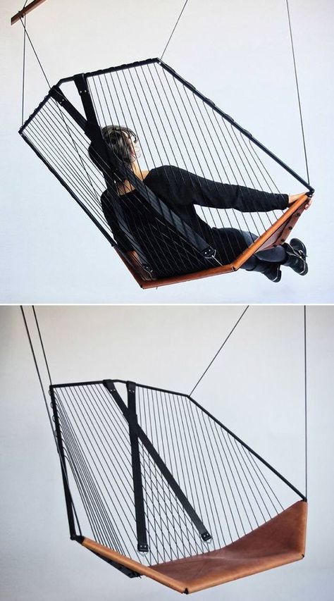 Delicately robust Solo Cello Chair by Les Ateliers Guyon #hangingchair #chairdesign #chair #furniture Half Shaved Hairstyles For Women, Half Shaved Hairstyles, Suspended Chair, Shaved Hairstyles For Women, Room Swing, Shaved Hairstyles, Mismatched Dining Chairs, Chair Drawing, Home Theater Furniture