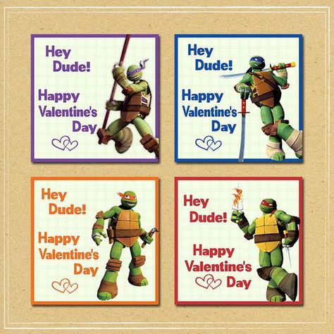 Tmnt Valentines, Ninja Turtles Valentines, Ninja Turtle Valentines, Turtle Valentines, Ninja Valentine, Free Valentine Cards, February Classroom, School Valentines, Ninja Turtles Birthday Party