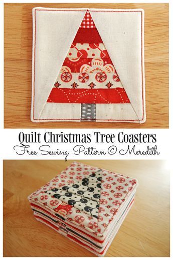 Scrap Christmas Tree, Christmas Tree Coasters, Christmas Mug Rugs, Mug Rug Tutorial, Christmas Quilting Projects, Christmas Fabric Crafts, Christmas Patchwork, Quilted Coasters, Christmas Quilting