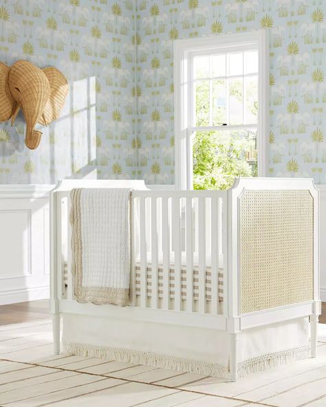 Precious Nursery Design  – serena & lily Lily Nursery, Historical Wallpaper, Beige Color Palette, Improve Indoor Air Quality, Adjustable Mattress, Serena And Lily, Animal Head, Convertible Crib, Serena & Lily