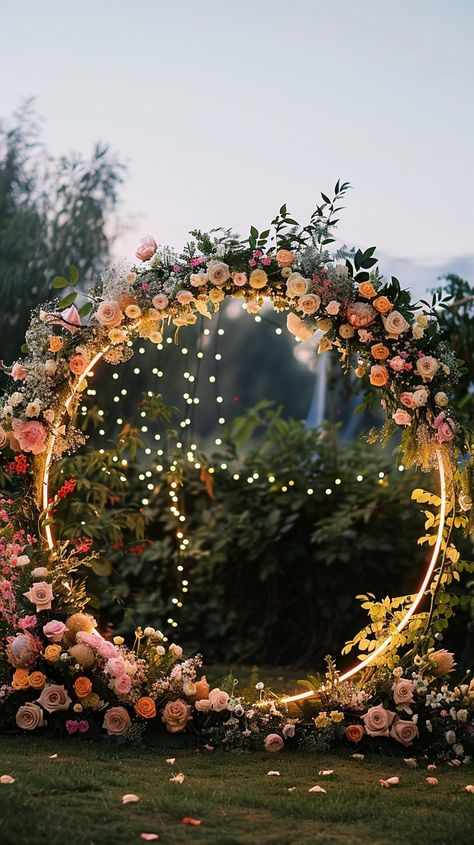 50 Wedding Arch Ideas - Odoranted Paris Circle Wedding Arch, Wedding Arch Ideas, Arch Designs, Arch Ideas, Wedding Arches, 50th Wedding, Wedding Arch, Focal Point, Arch