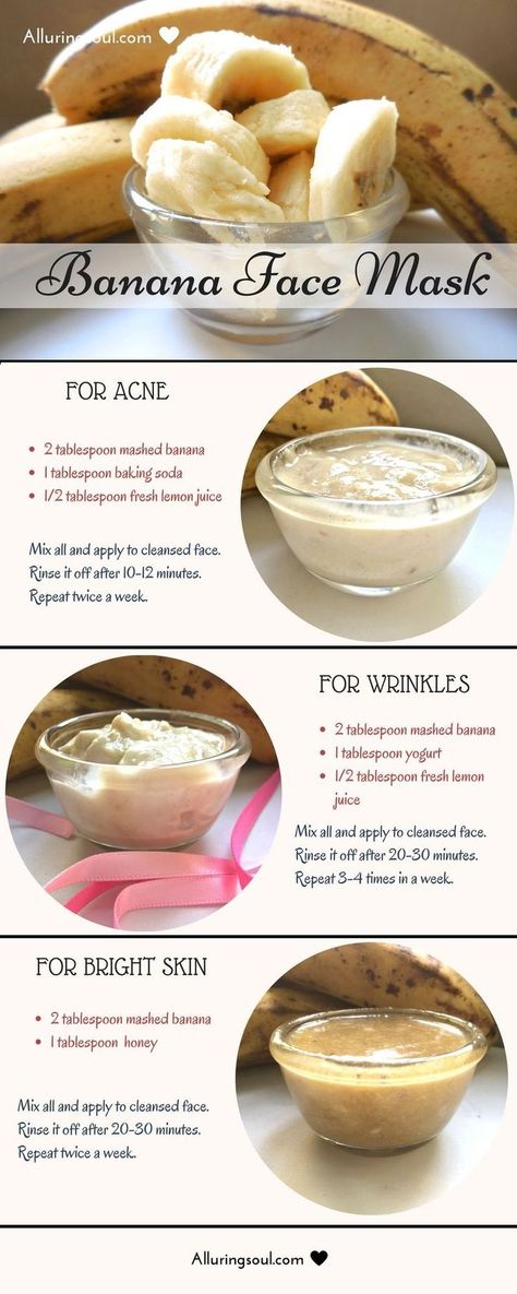 Obličejové Masky, Banana Face Mask, Homemade Face Masks, Homemade Face, Hair And Beauty, Skin Issues, Bright Skin, Diy Skin Care, Diy Skin