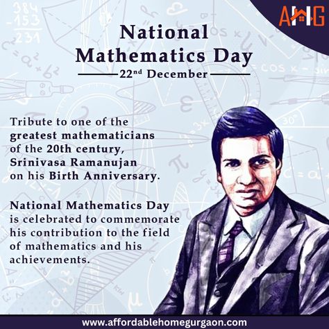 National Mathematics Day We tribute to one of the greatest Mathematicians, Srinivasa Ramanujan on his Birth Anniversary. "National Mathematics day is also celebrated to raise awareness among people about the importance of mathematics." Importance Of Mathematics, National Mathematics Day, Mathematics Day, Srinivasa Ramanujan, Maths Day, Math Classroom Decorations, Best Whatsapp Dp, Creating A Bullet Journal, Math Tricks