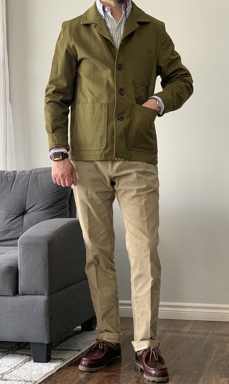 Paraboot Michael Outfit, Overshirt Men Outfit, Ball Cap Outfit, Paraboot Michael, Cargo Pants Outfit Men, Men Fade Haircut Short, Old Man Fashion, Stylish Mens Suits, Minimalist Fashion Men