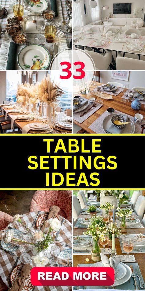 Add a vintage wooden sled or rustic lanterns as additional decor White Serving Dishes Table Settings, Family Dinner Table Setting Ideas, Casual Place Settings Simple, Pretty Place Settings, Dinner Table Setting Ideas Home, Rustic Dining Table Setting, Asian Dinner Table Setting, Decorate Dinner Table Ideas, Table Scaping Ideas