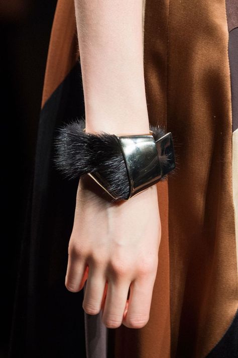 Fur Bracelet, Fur Accessories, Milan Fashion Weeks, Fur Fashion, Stunning Jewellery, Fall 2015, Milan Fashion, Leather Jewelry, Milan Fashion Week