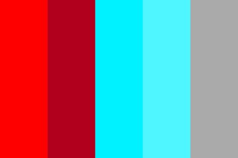 Rollin Red vs Cold Cyan Color Palette Red And Cyan Color Palette, Cyan Color Palette, D20 Tattoo, Cyan Color, Cyan Colour, Red Colour Palette, Blue Palette, House Projects, Color Grading