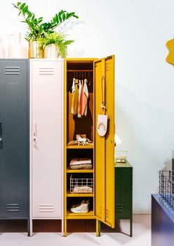 large locker by antipodream | notonthehighstreet.com Quirky Bathroom, Colorful Storage, Tv Units, The Big One, Display Cabinets, Hanging Rail, House Room, Boy Room, Shoe Storage