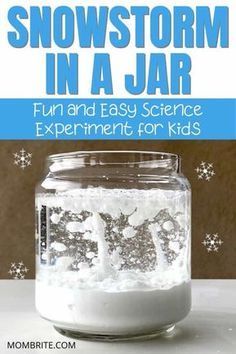 Snowstorm In A Jar, Schnee Party, Easy Science Experiments For Kids, Vetenskapliga Experiment, Kids Experiments, Christmas Science Experiments, Winter Stem, Experiments For Preschoolers, Stem Experiments