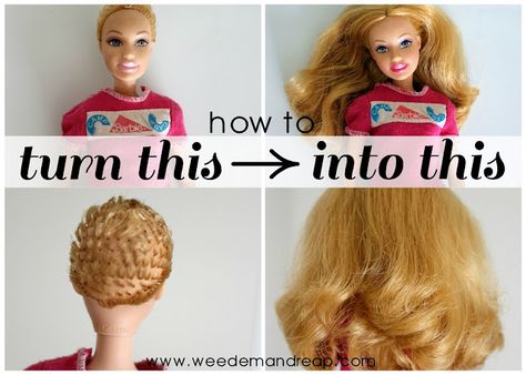 Holy crap most hilarious blog ever, I'm still laughing Accessoires Barbie, Barbie Hair, Barbie Style, Barbie Patterns, Barbie Diy, Doll Wigs, Barbie Accessories, Barbie House, Barbie Furniture