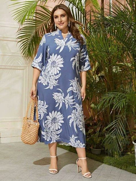 Tunic Outfit Summer, Designer Lehnga Choli, Peekaboo Dress, Tropical Print Maxi Dress, Casual Dresses Plus Size, Coran Islam, Maxi Dress Outfit, Linen Dress Women, Full Figure Fashion