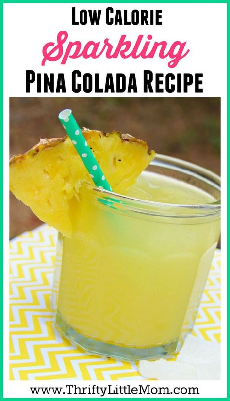 This low calorie, non-alcoholic pina colada recipe is healthy enough to stay on your diet but delicious enough to drink on a hot summer night or cinco de mayo. Serve this easy-to-make virgin drink on Mexican night or as a mocktail for kids at your next party! #recipes #drinks Pina Colada Lemonade, Pina Colada Recipe Non Alcoholic, Giggle Water, Virgin Drinks, Pina Colada Recipe, Mexican Night, Summer Drinks Alcohol, Recipes Drinks, Non Alcoholic Wine