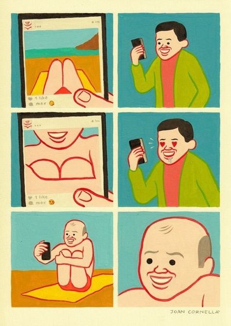 The Dark Truth About Those Random Instagram Babes You Follow Joan Cornellà, Dark Comics, Dark Jokes, Funny Comic Strips, Dark Comedy, Work Memes, Memes Humor, Feel Safe, Funny Comics