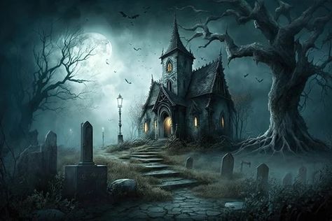 16:9 Backgrounds, Haunted House Pictures, Scary Houses, Castle Background, House Cartoon, Ghost House, Birthday Background Images, Scene Drawing, 1080p Anime Wallpaper