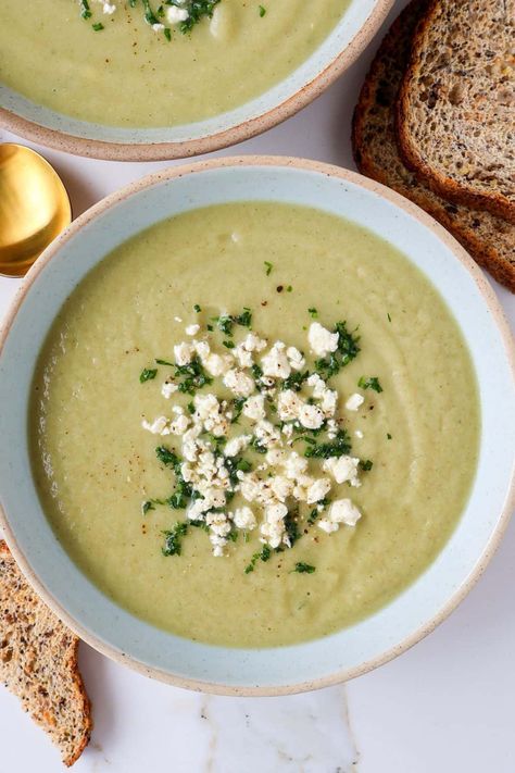 Cauliflower Zucchini Soup – Goodness Avenue Cauliflower And Zucchini Soup, Cauliflower Veggie Soup, Zucchini Cauliflower Soup, Zucchini Kale Soup, Zucchini Soup With Coconut Milk, Creamy Zucchini And Carrot Soup, Creamy Zucchini Carrot Soup, Swede Soup, Cauliflower Zucchini