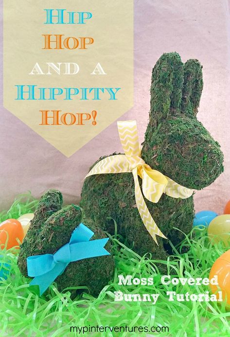 Moss Covered Easter Bunny Tutorial. Make a knock-off of a $79 Pottery Barn moss covered bunny for under $20. Perfect for Easter decorating! Pottery Barn Hacks, Bunny Tutorial, Bunny Ideas, Box Spring Cover, Moss Covered, Spring Projects, Cute Easter Bunny, Spring Holidays, Diy Box