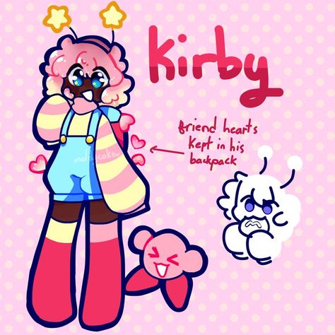 Human Kirby, Kirby Gijinka, Kirby Fanart, Kirby Character, Meta Knight, Kirby Art, Characters Inspiration Drawing, A Hat In Time, Nintendo Art