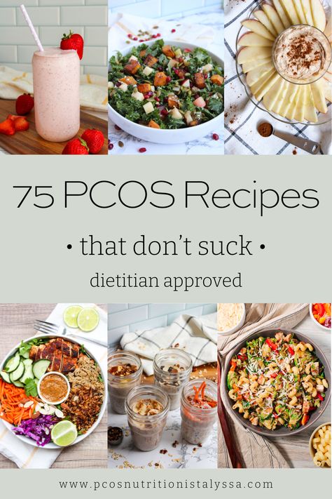 If you're looking for simple, yet delicious, recipes for PCOS, look no further. These are balanced meals are handpicked by a PCOS dietitian. These recipes will reduce your PCOS symptoms and cut your cravings for carbs and sugar. And they don't require you to be gluten-free or dairy-free just because you have PCOS! Healthy Recipes For Insulin Resistance, Mealssheeats Recipes, Insulin Resistance Recipe, Healthy Easy Dinner Recipes For Two Simple Weeknight Meals, Insulin Resistance Meal Ideas, Soft Foods To Eat With Sore Throat, Low Gi Recipes Dinner, Food For Insulin Resistance, Insuline Resistance Recipes