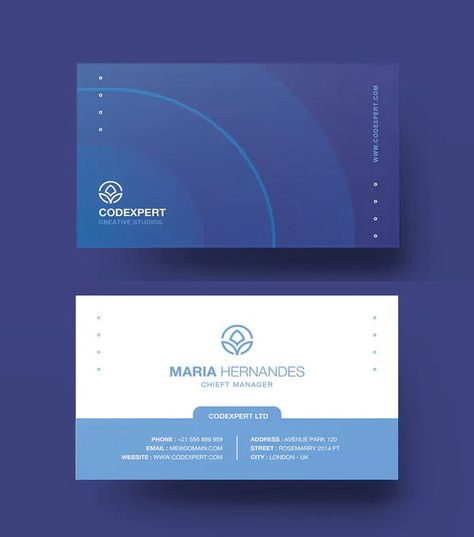 Blue Simple Business Card Design Business Card Presentation Design, Name Card Design Ideas, Cards Design Ideas, Simple Business Card Design, Colorful Business Card Design, Namecard Design, White Business Card Design, Clean Business Card Design, Medical Business Card