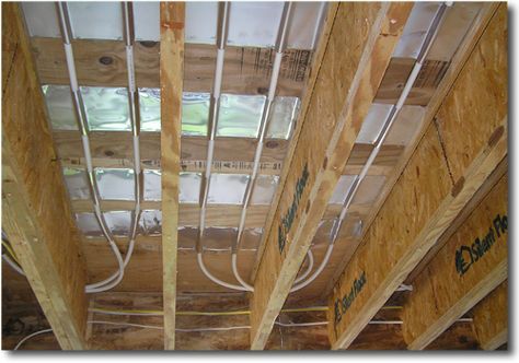 Retrofit Your Home With Radiant Heating Hydronic Radiant Floor Heating, Home Heating Systems, Radiant Heating System, Pex Plumbing, Diy Wood Floors, Pex Tubing, House Heating, Floor Heating Systems, Window Well