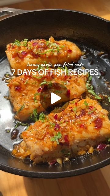 Mediterranean Diet Plan🇺🇲 on Instagram: "🫒🥘Save this for healthy meal prep, or serve it for dinner with hearty sides for a balanced meal - Pan-Seared Honey Garlic Cod Recipe

🙏 Thank you: @cozyhomebodydiary

🔥 Type "Yes" If you Want to Get More FREE Recipes from Me

👉 Follow my page @mediterraneandiet.meal to get Mediterranean diet recipes and tips for weight loss and a healthy lifestyle.

😍Ingredients 
3 fillets of cod
4 tbsp honey
5 cloves garlic
1 shallot (optional)
2 tbsp lemon juice
1 tbsp olive oil
1 tbsp coconut aminos or low sodium soy sauce (I used coconut aminos)
1/4 tsp paprika
1/2 tsp salt
1/2 tsp black pepper
1 tbsp chopped cilantro/ or parsley to garnish

😍Instructions 
1. Season codfish fillets with salt and pepper.
2. Combine honey, garlic, soy sauce/or coconut ami Mediterranean Fish, Mediterranean Diet White Fish Recipes, Pan Seared Mediterranean Cod, Baked Mediterranean Cod, One Pan Mediterranean Baked Cod, Mediterrean Diet Fish Recipes, Cod Fish Recipes, Mediterranean Diet Plan, Fish Recipes Healthy