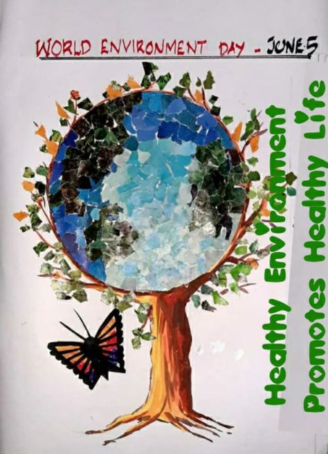 Earth Day Collage Art Projects, Environment Day Collage Ideas, Save Environment Collage, Collage On Save Environment, Save Earth Collage Making, Environment Collage Ideas, Collage On Environment, Environment Collage Art, Collage Art Environment