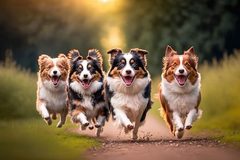 Perros felices corren hacia la cámara en... | Premium Photo #Freepik #photo #perro-corriendo #jack-russell #perro-jugando #perro-cachorro Jack Russell, Premium Photo