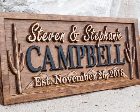 Turquoise Inlay Name Sign - Etsy Cactus Wood, Western Signs, Natural Stain Wood, Established Family Signs, 3d Lettering, Personalized Wood Signs, Ranch Decor, Wood Name Sign, Last Name Sign