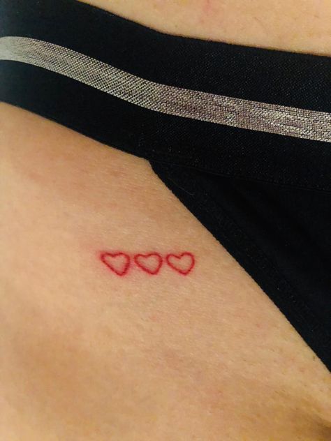 Hello Kitty Stick N Poke, Red Ink Stick And Poke, Rib Stick And Poke Tattoo, Pick And Poke Tattoo Ideas, Colored Stick And Poke Tattoo, Stuck And Poke Ideas, Stick N Poke Designs, Cute Stick N Poke Ideas, Cherry Stick And Poke