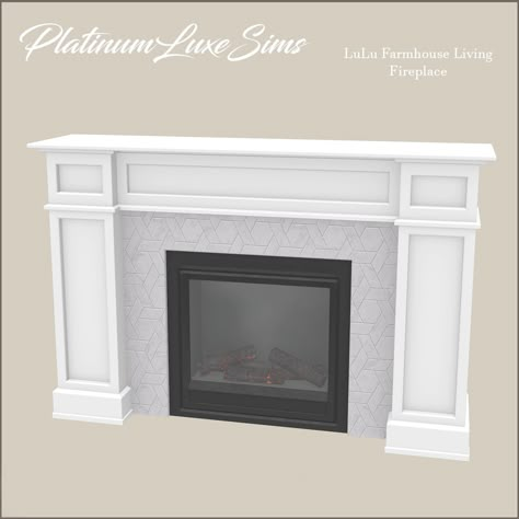 LuLu Farmhouse Living Fireplace - The Sims 4 Build / Buy - CurseForge Sims 4 Free Mods, Sims 4 Houses Layout, Mods The Sims 4, Build Buy Cc, Sims 4 Tsr, Sims Furniture, Furniture Cc, Sims 4 House Plans, Sims 4 Expansions