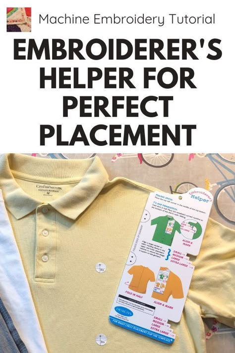 The Embroiderer's Helper is an embroidery placement guide that helps center embroidery designs on different sized t-shirts and button shirts. Embroidery Size And Placement, Embroidery Placement Guide, Embroidery Projects Ideas, Sewing Step By Step, Embroidery Machine Projects, Embroidery Machine Ideas, Embroidery Placement, Pes Files, Repurposed Crafts