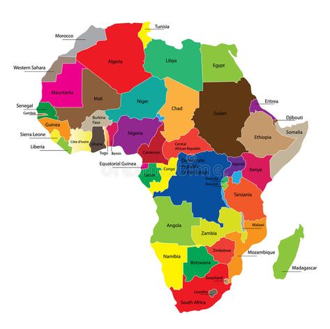 Map of Africa. Detail color map of African continent with borders. Each state is #Sponsored , #Paid, #PAID, #Detail, #Map, #borders, #color Map Images, Africa Continent, Map Of Africa, Continents And Oceans, African Map, Afrique Art, African Continent, Photo Maps, Superhero Wallpaper